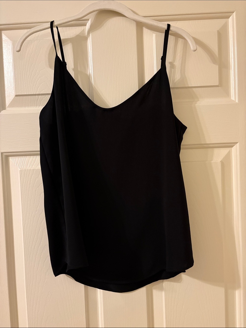 J. Crew Black Satin-Feel Spaghetti Strap Cami